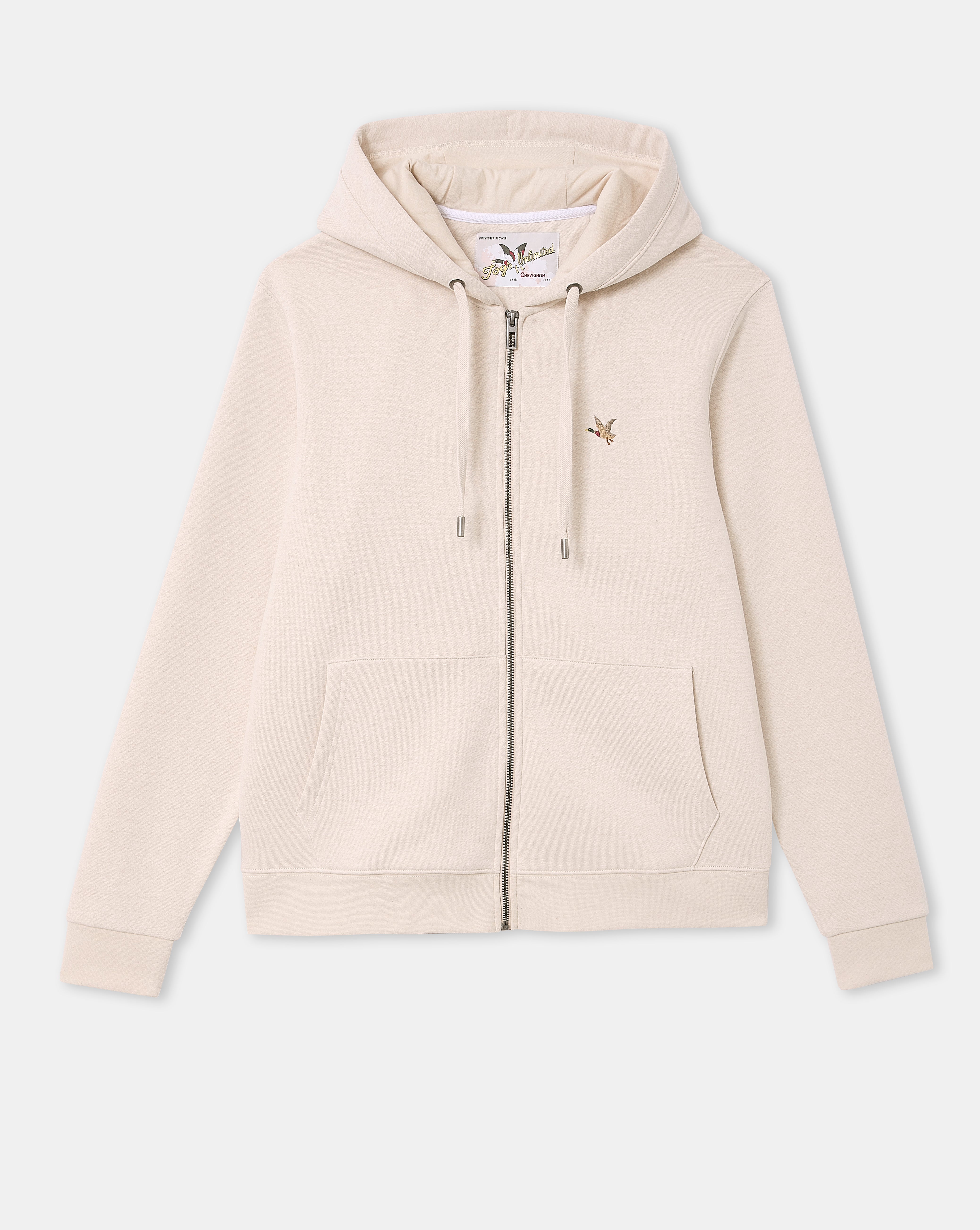SWEATSHIRT CITY HOOD ZIPPE BEIGE