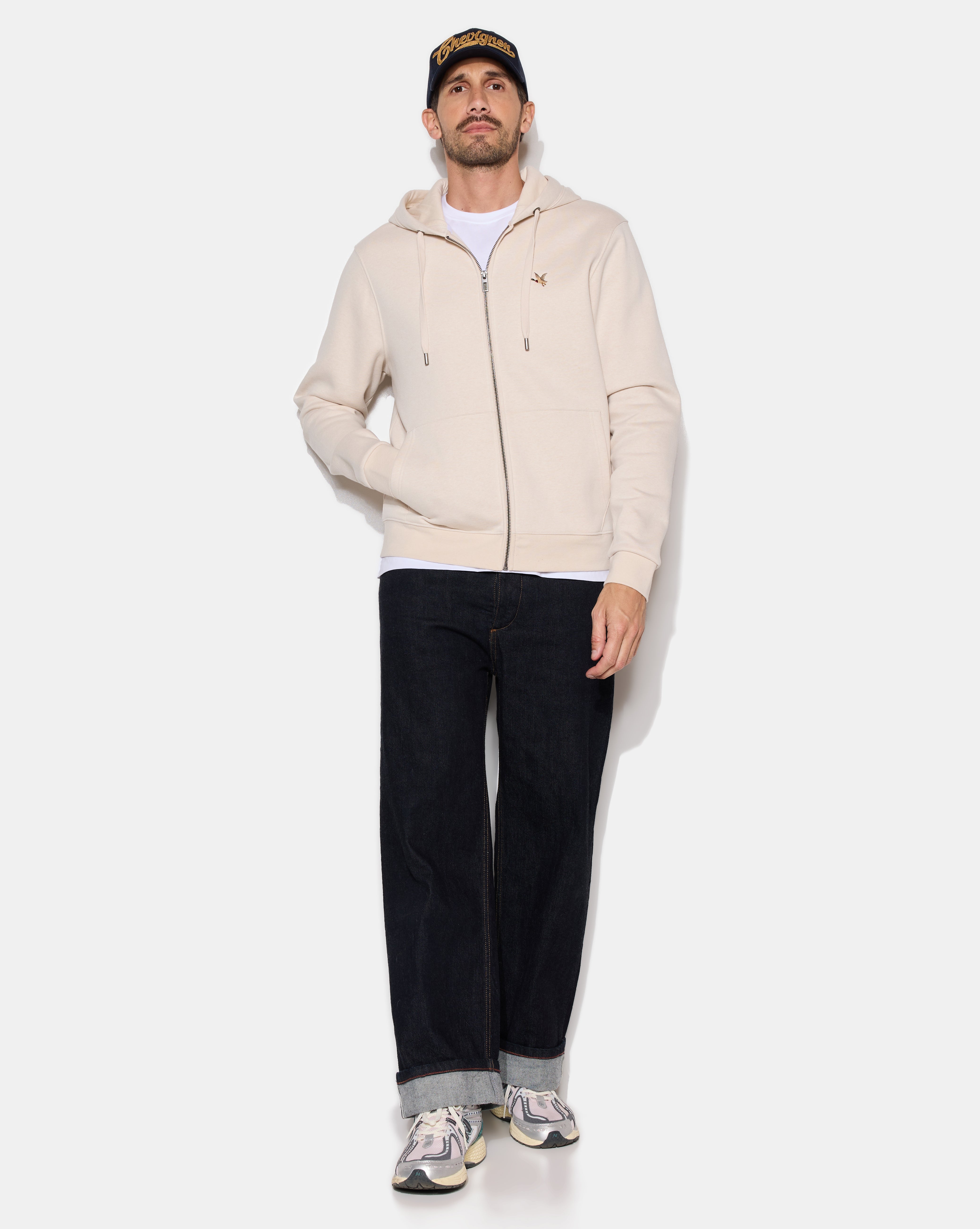 BEIGE CITY HOODED SWEATSHIRT