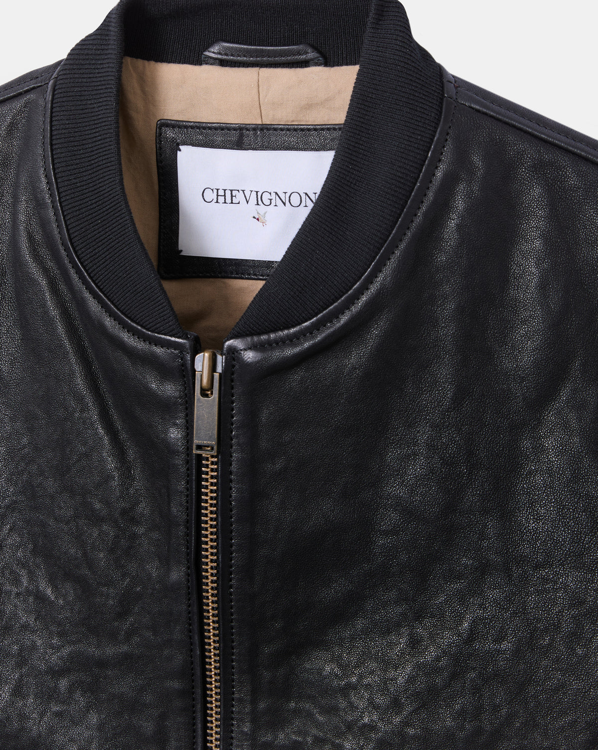 BLOUSON EN CUIR EMBER NOIR