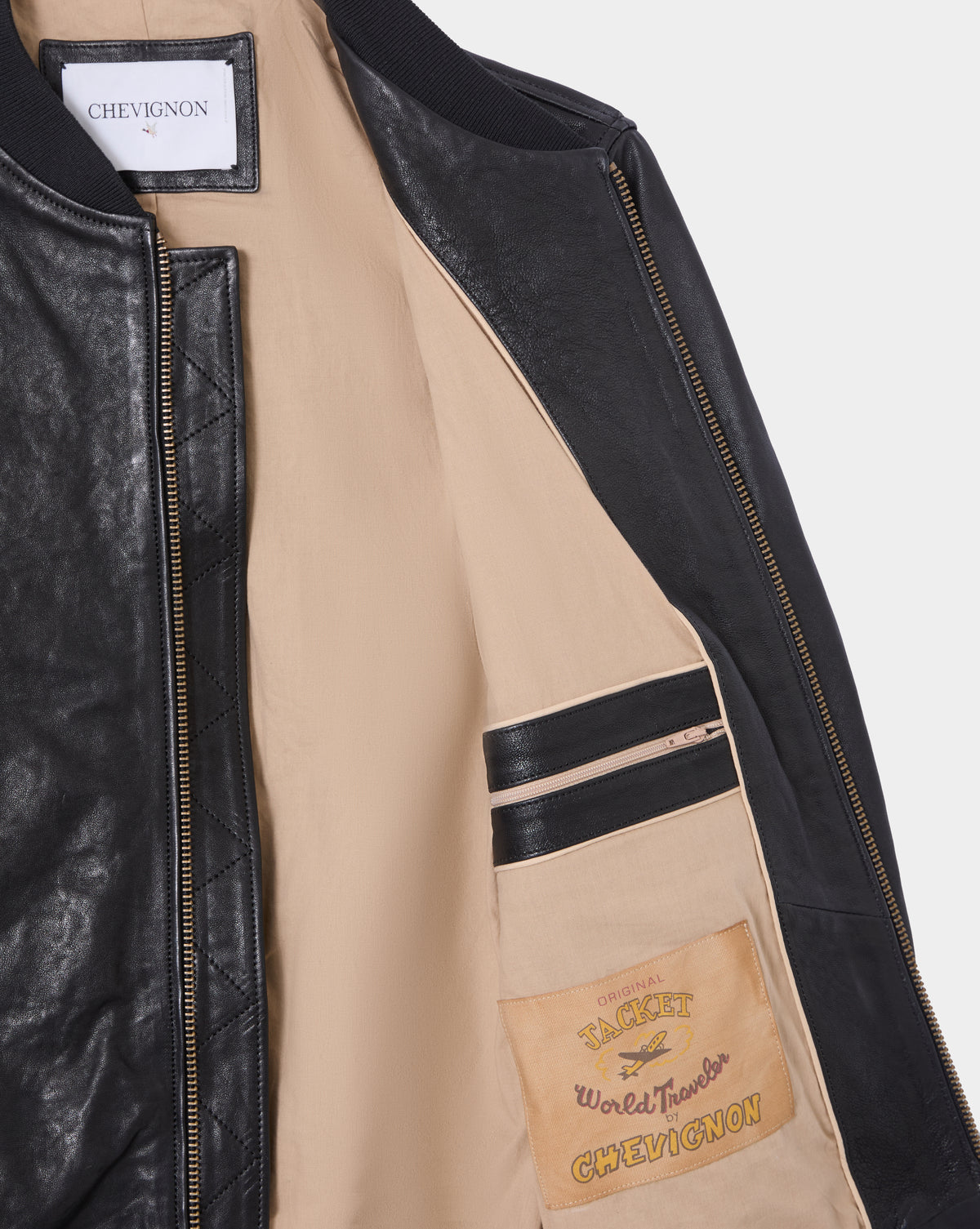 BLOUSON EN CUIR EMBER NOIR