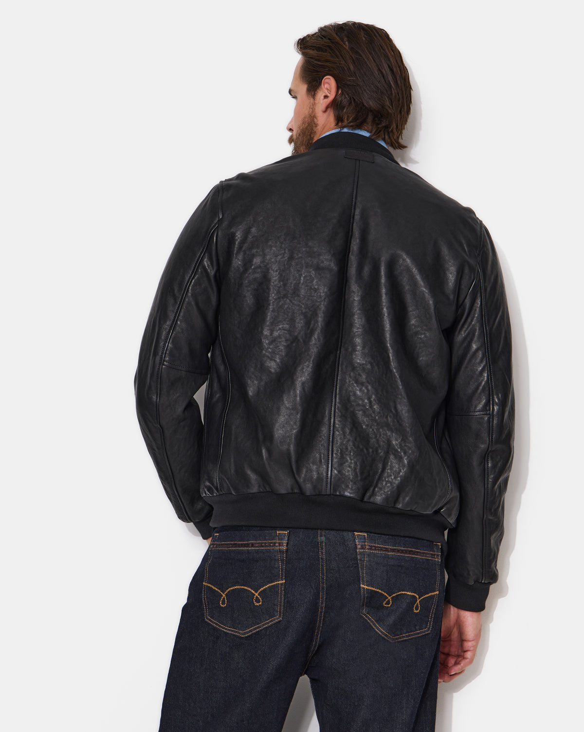 BLOUSON EN CUIR EMBER NOIR