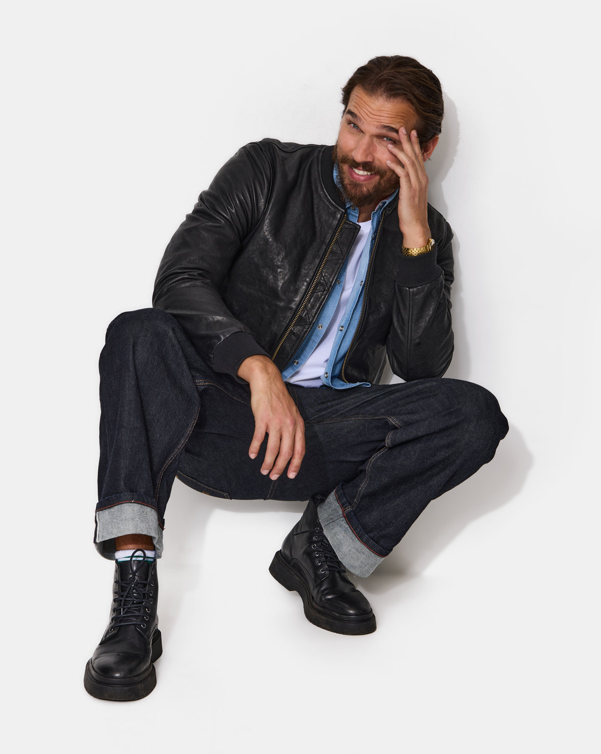 BLOUSON EN CUIR EMBER NOIR