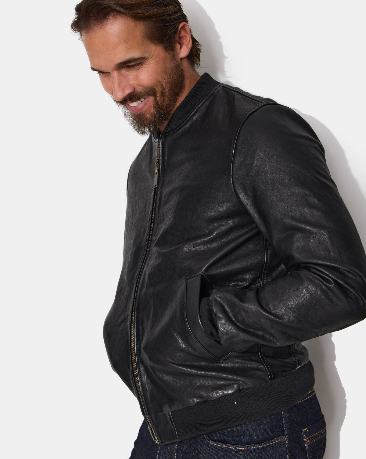 BLOUSON EN CUIR EMBER NOIR