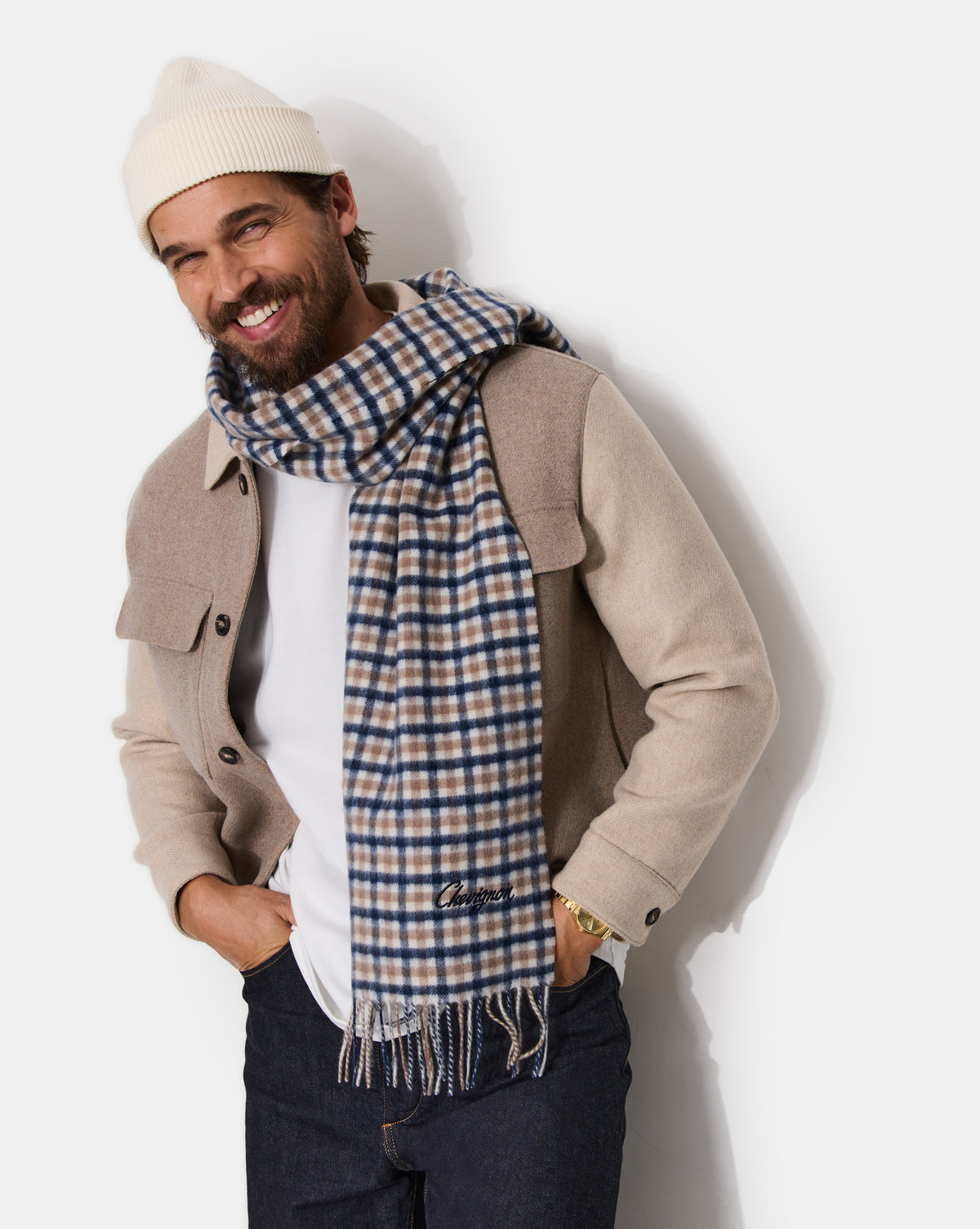 ENRIC BEIGE WOOL SCARF