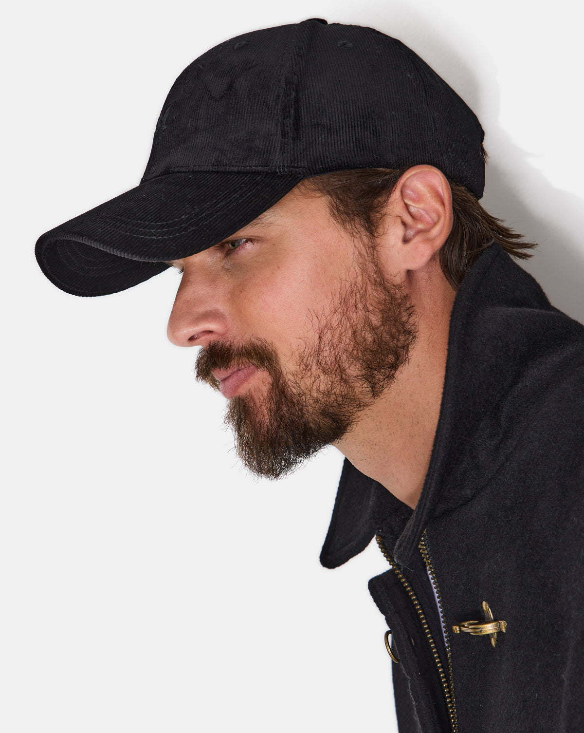 CASQUETTE EN VELOURS ELVET NOIR