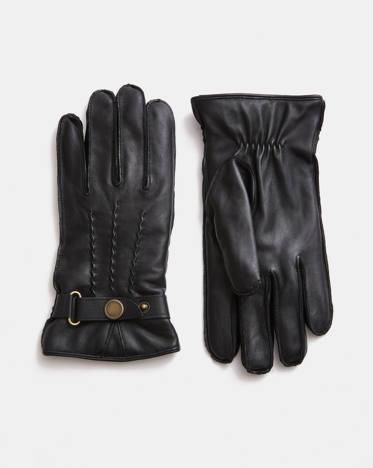 GANTS 3 PLIS EN CUIR NOIR