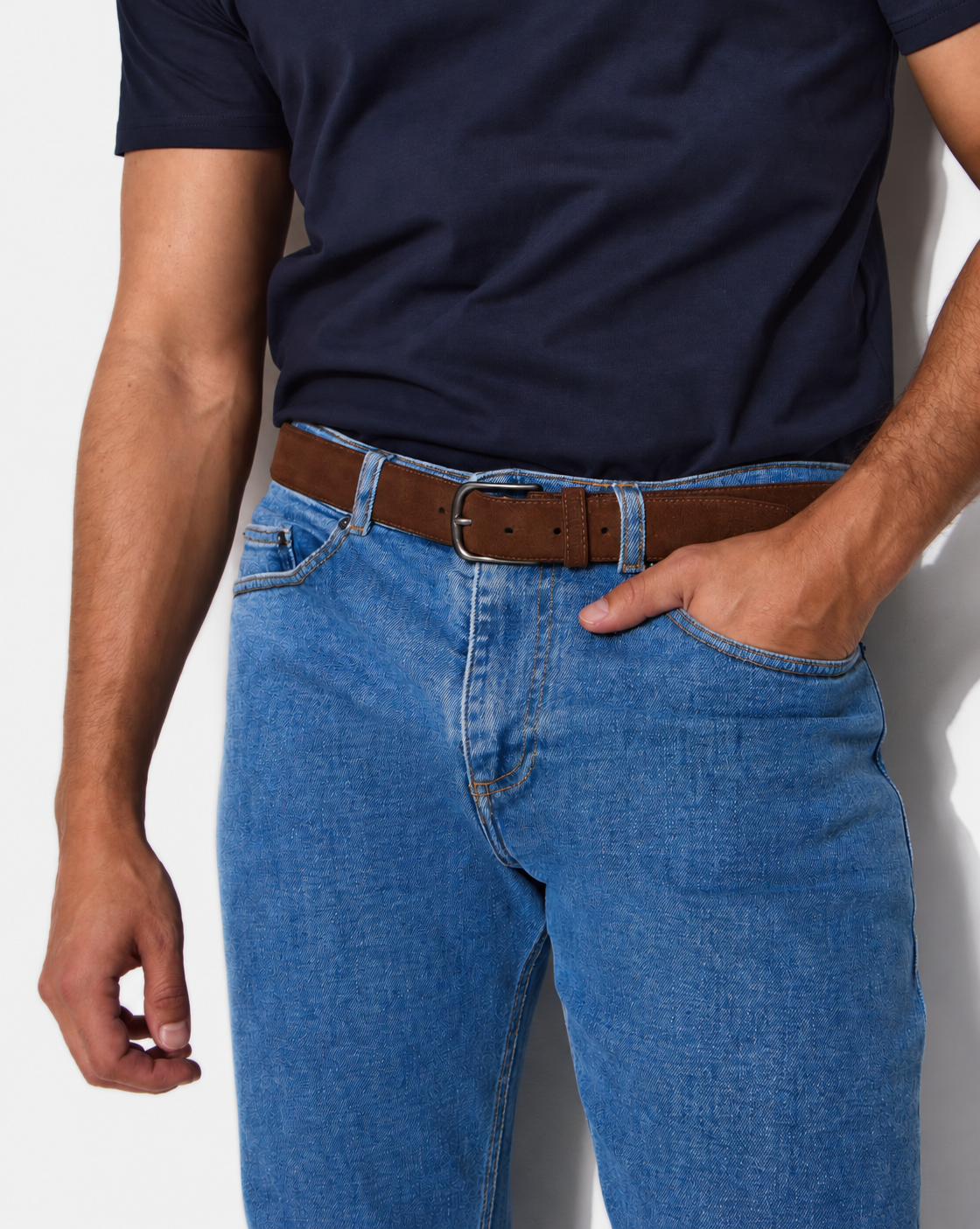 EQUINOX BROWN SUEDE LEATHER BELT
