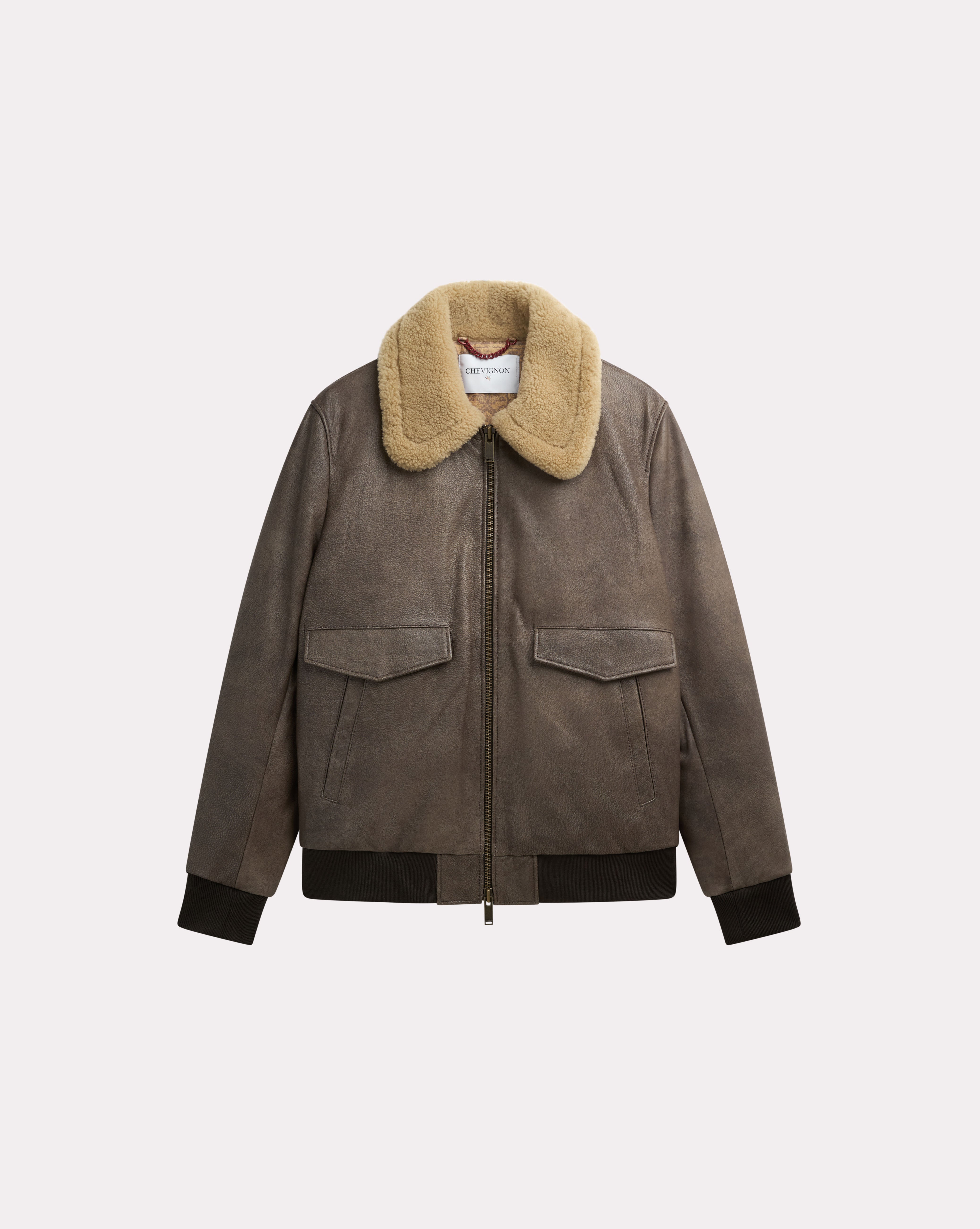 BROWN LEATHER PILOT JACKET