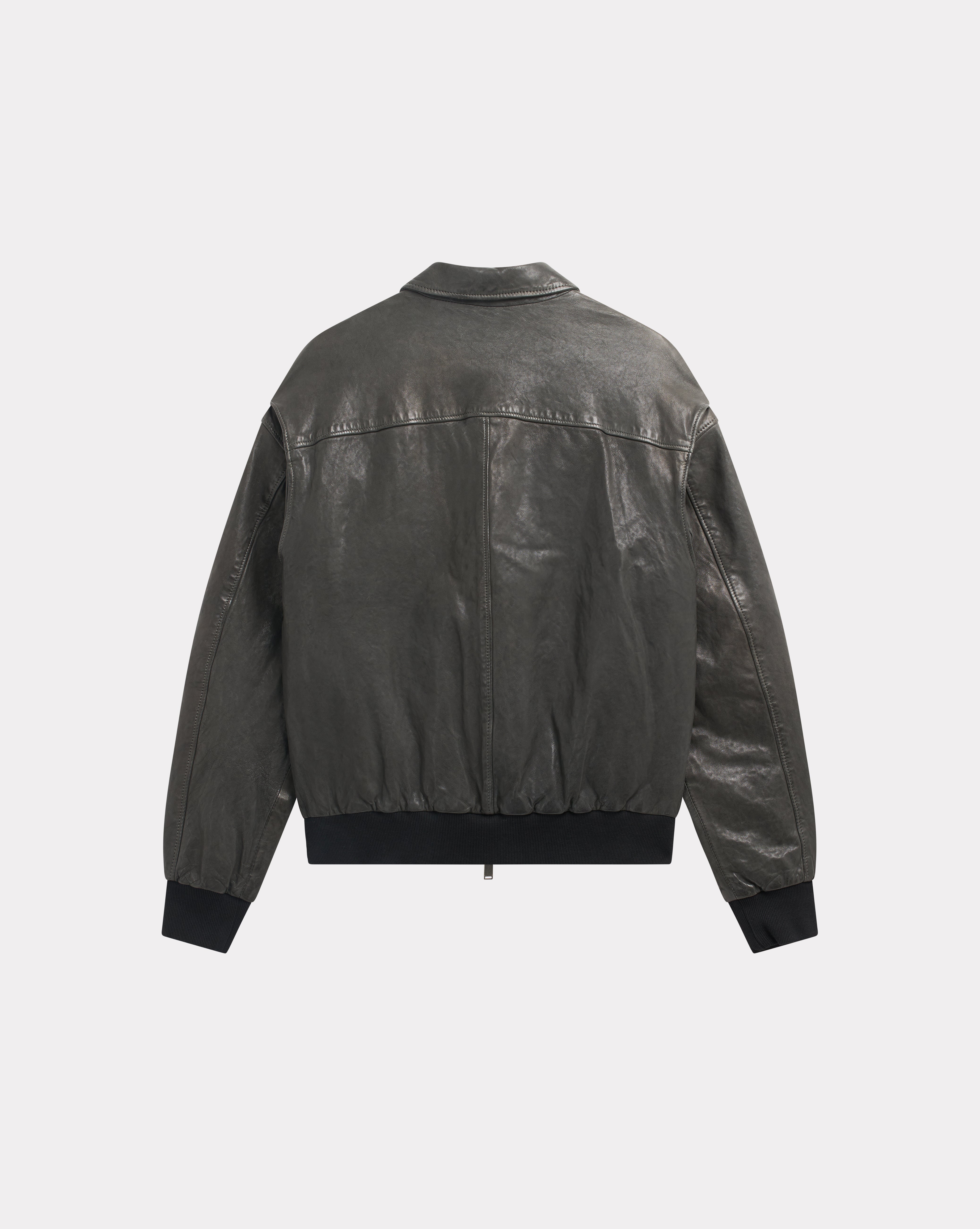 BLOUSON EN CUIR PILOTE VINTAGE GRIS