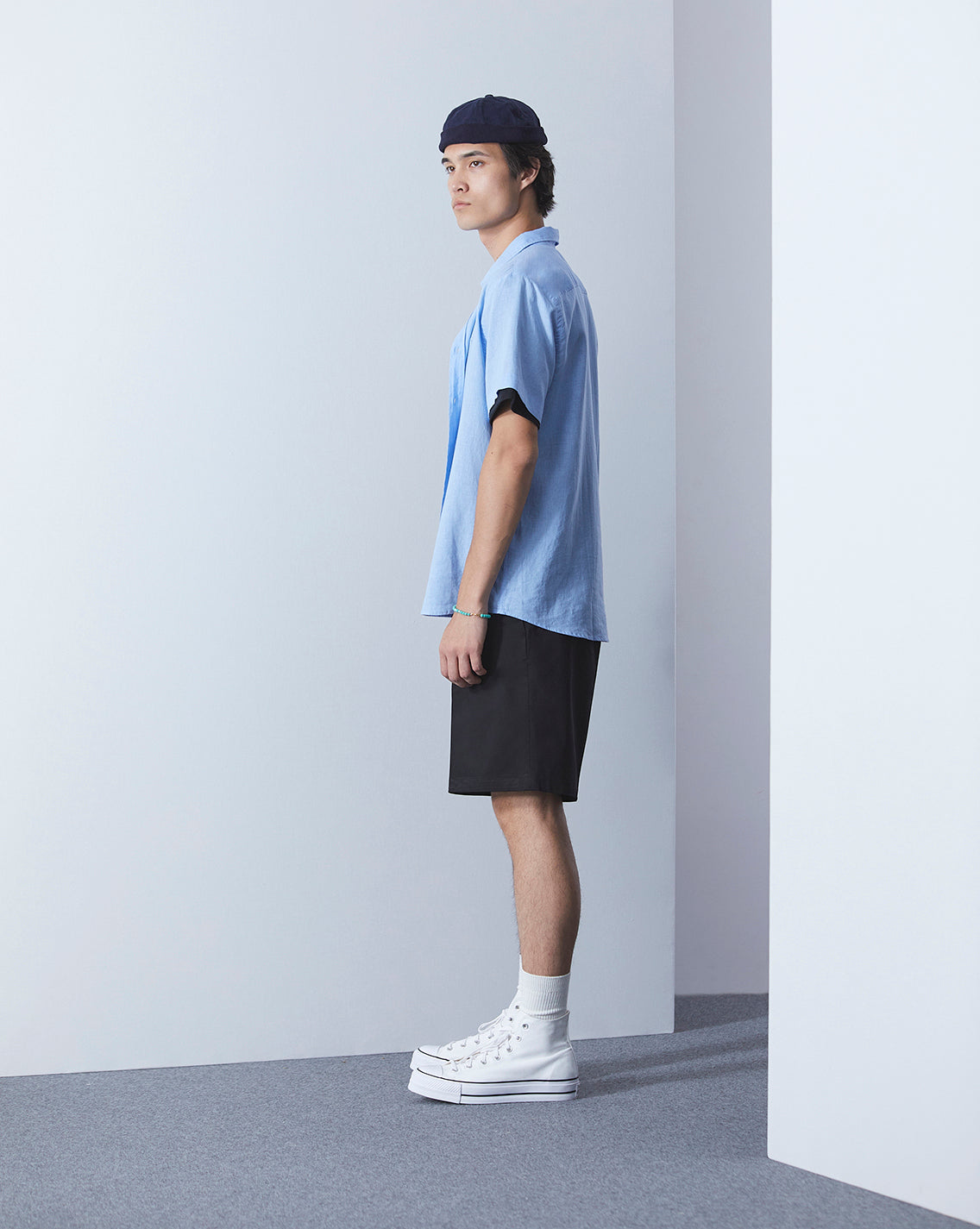 SHORT TOGS BLUE LINEN SHIRT