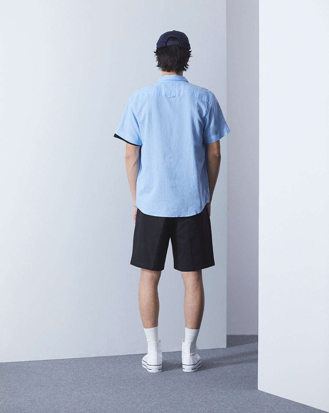 SHORT TOGS BLUE LINEN SHIRT