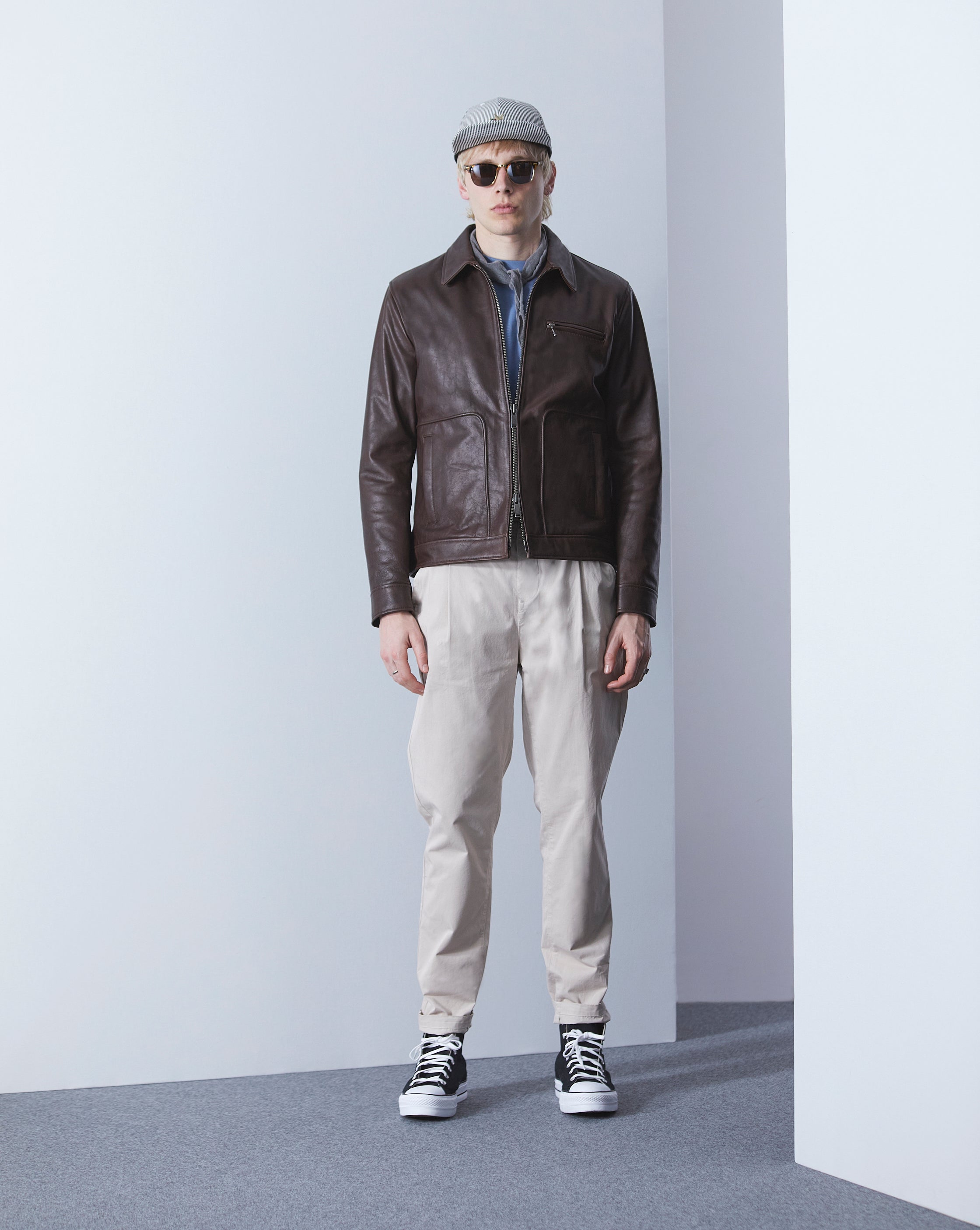 BLOUSON MOTOR MARRON