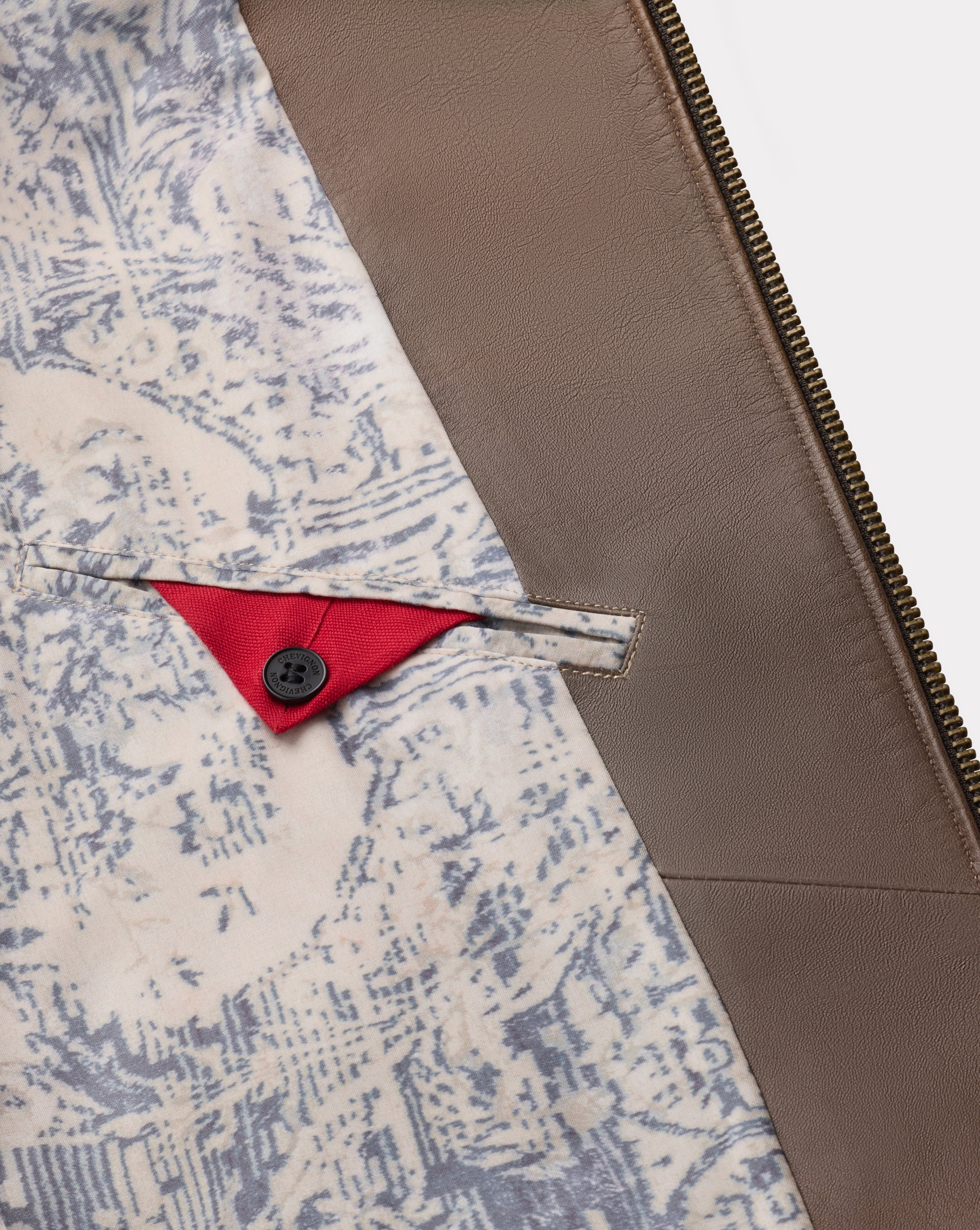 BLOUSON EN CUIR TROOPER MARRON