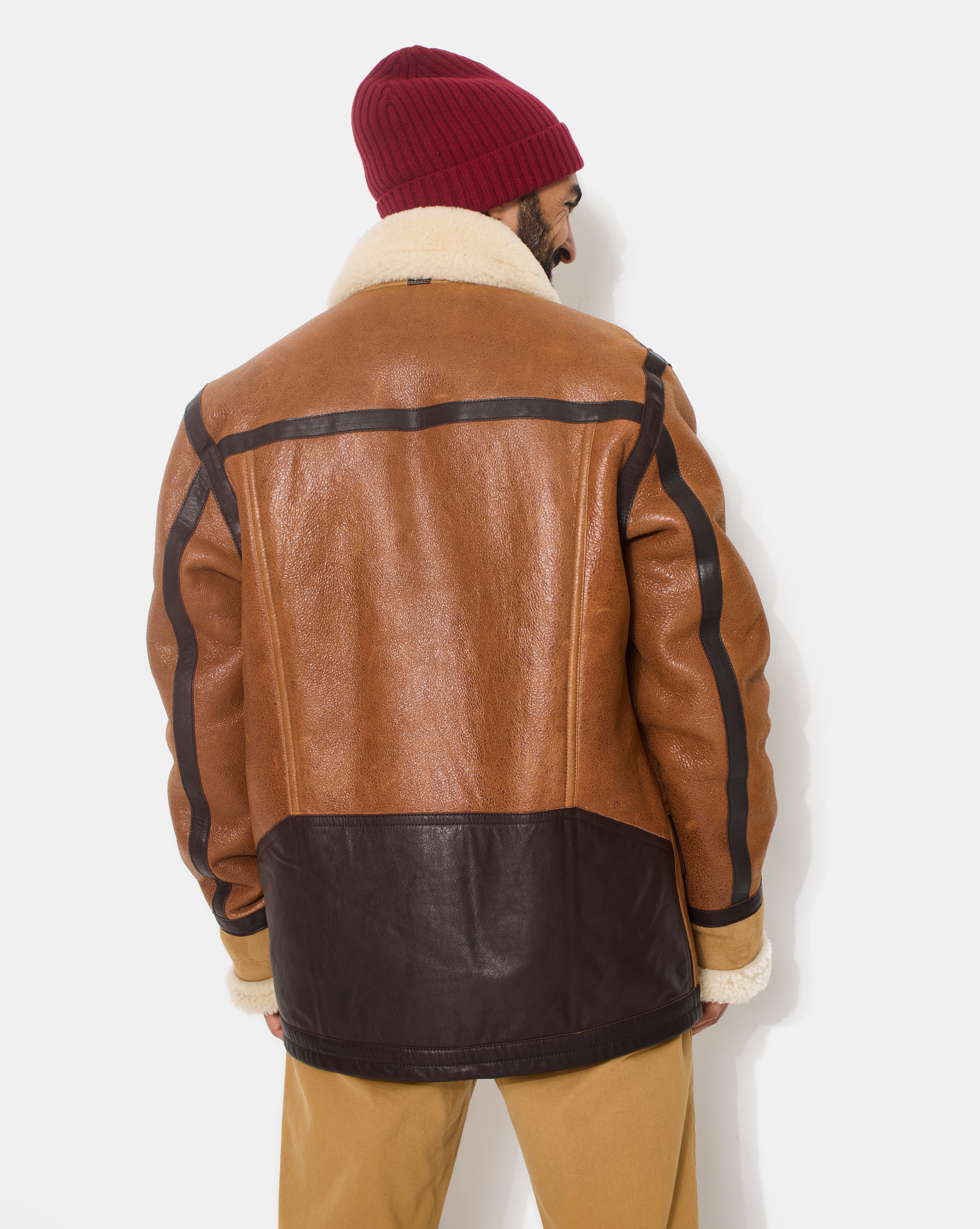 MANTEAU CAMERAMAN CUIR MARRON