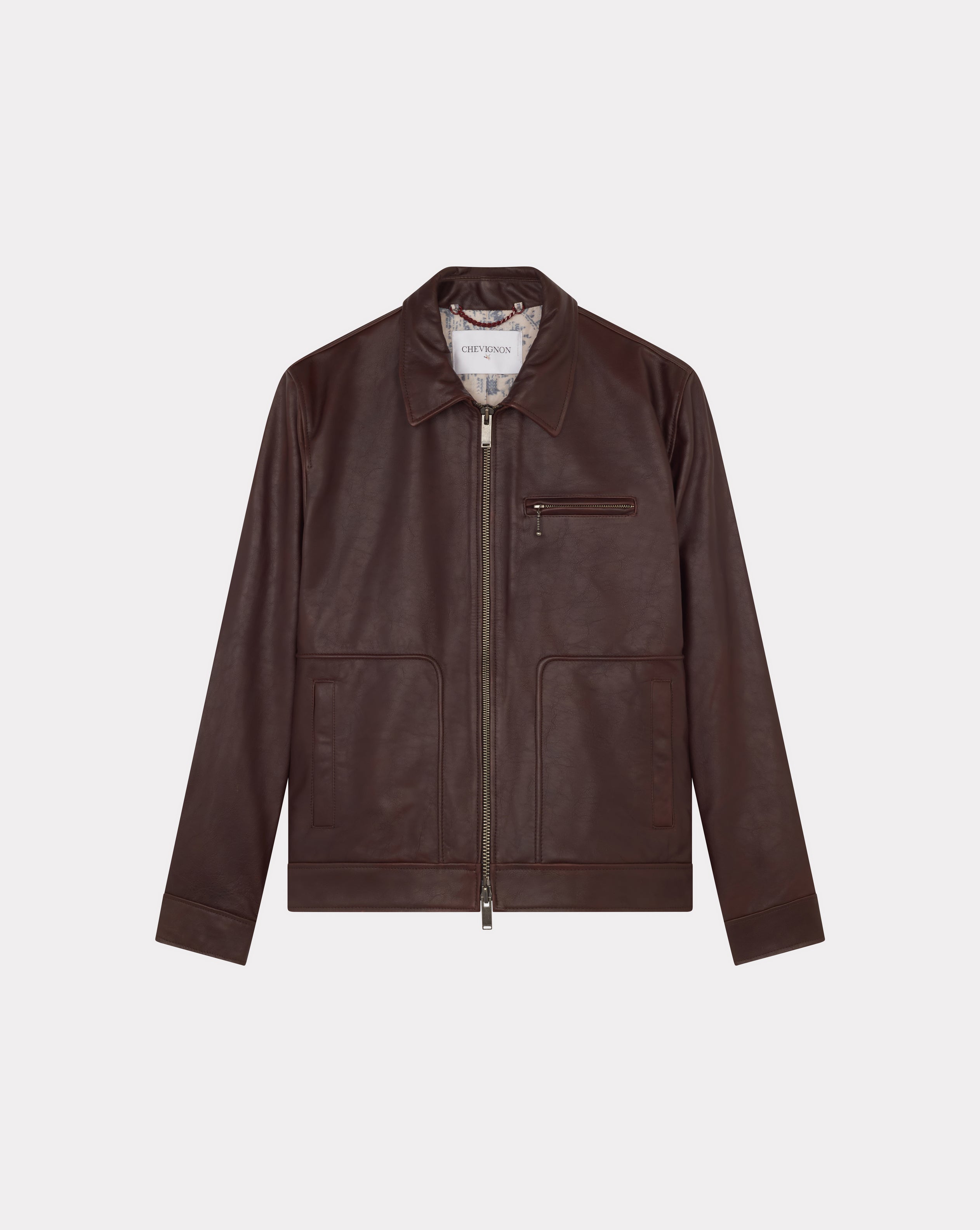 BLOUSON MOTOR MARRON